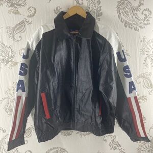 Motorcycle Vintage U.S.A Leather
Jacket 3XL Patriot Y2K
